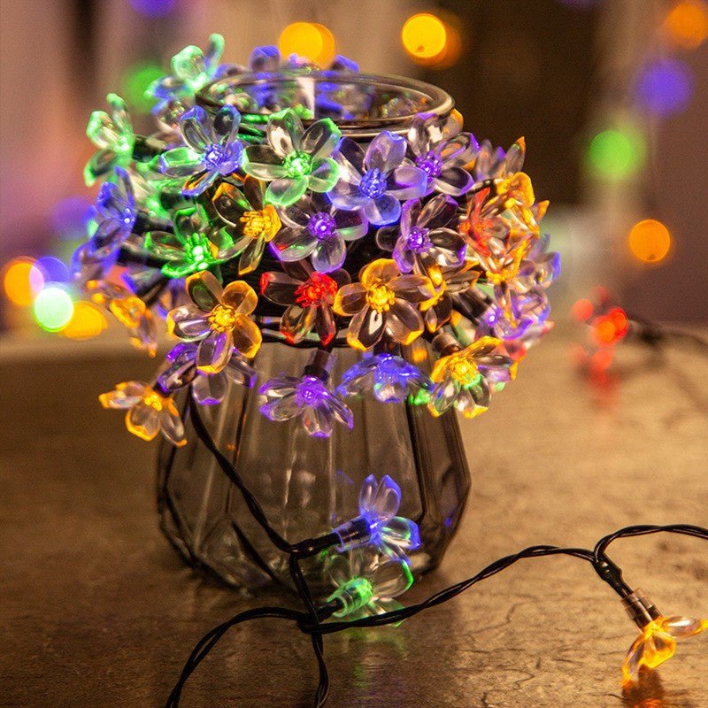 Outdoor Waterproof Christmas Outfit Couryard Solar LED Cherry Blossom Chaîne d'éclairage