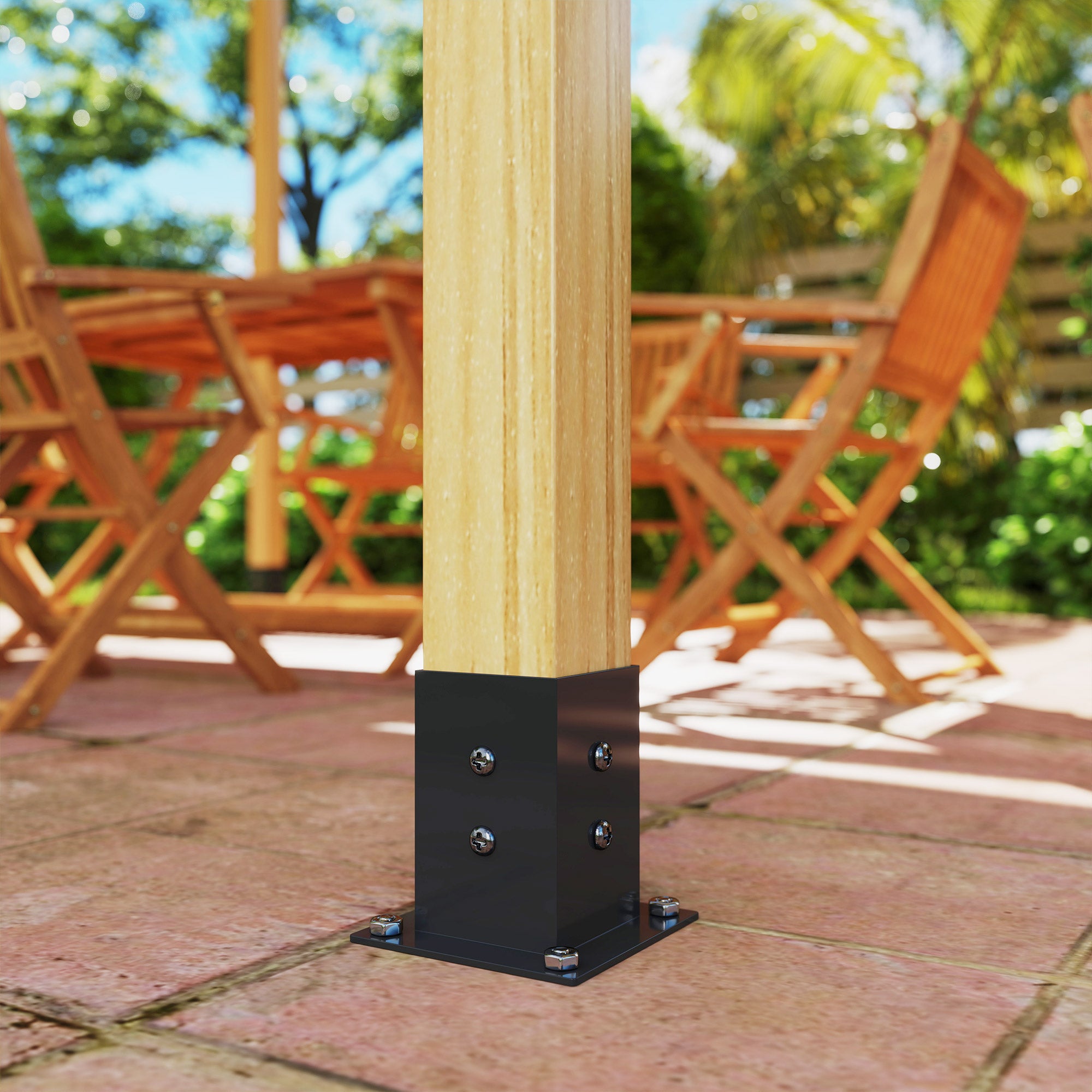 Ensemble de pergola, supports de pergola inclinés à 15° avec supports de pergola, bases de poste, supports muraux
