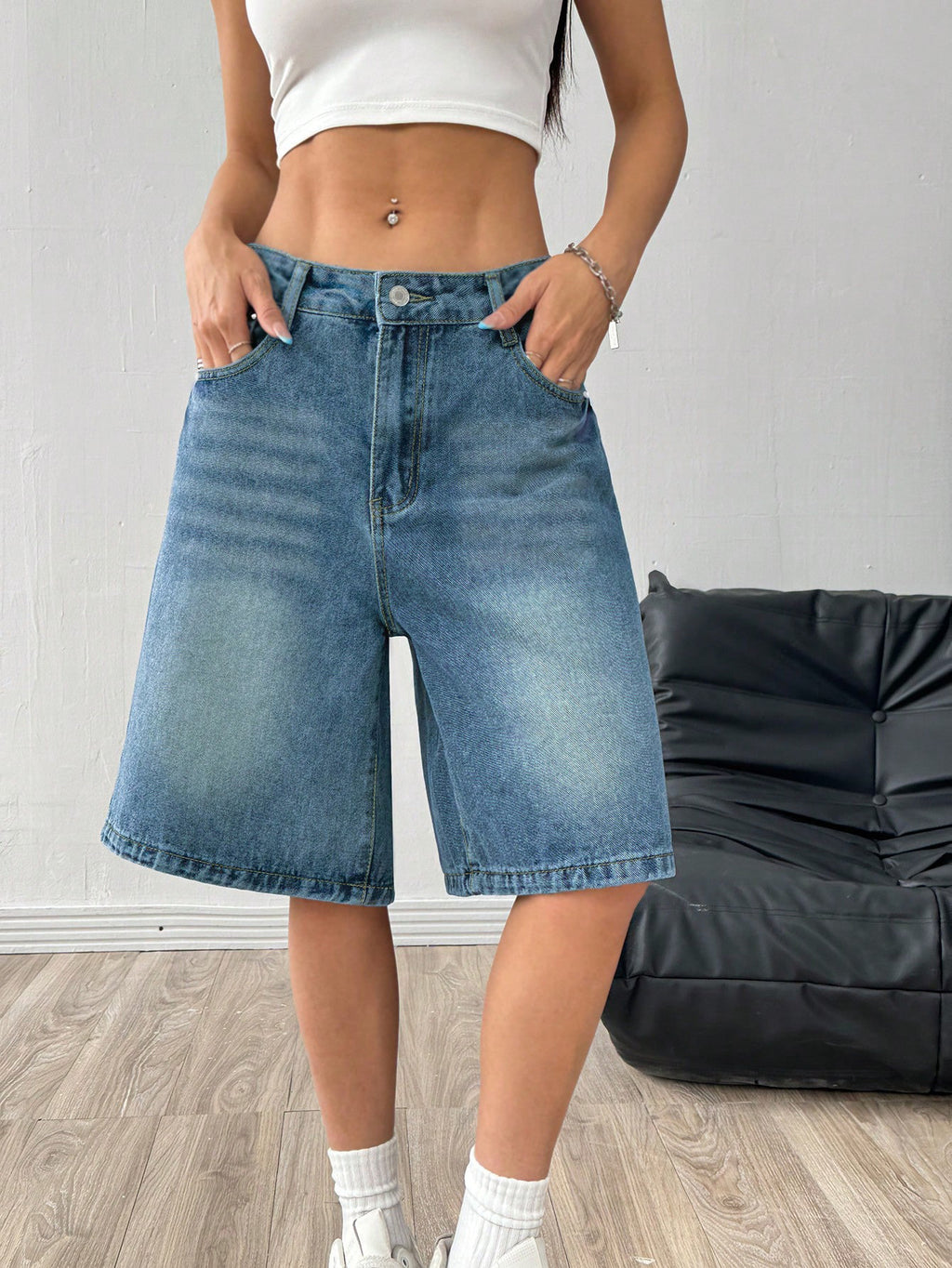 Short en denim casual loose-Fit pour femmes