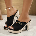 Sandales de grande taille pour femmes de couleur solide mode