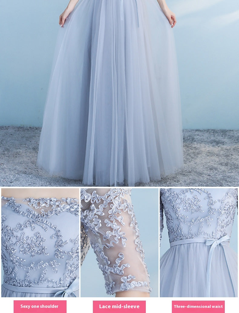 Longue robe de mariée bleue robe de mariée