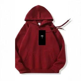 Sweatshirt à capuchon imprimé numérique en couleur unie avec poches