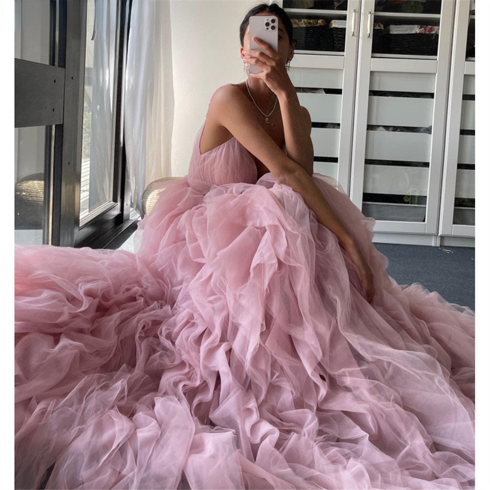 Robe longue de mesh pour le bal du soir