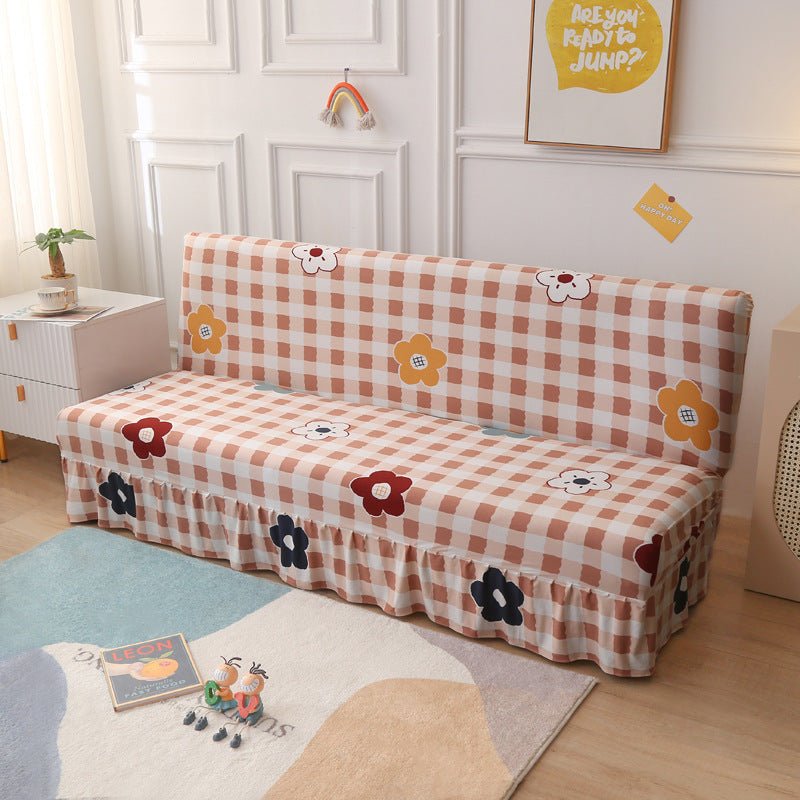 Slipcover stretch pour un lit sans bras encaissant simple simple housse de canapé pliable avec jupe