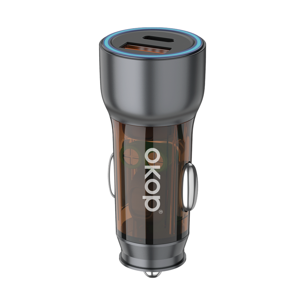 KP-C102 Chargeur de voiture multi-ports en stock USB Type-C avec charge ultra-rapide et lecteur MP3