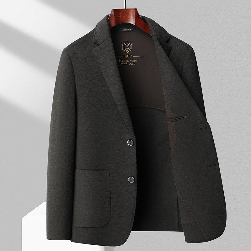 Manteau simple en laine à double face pour les affaires