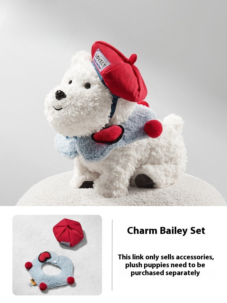 Babycare West Highland Plush Puppy Command Dog Scarf Hat Ensemble de vêtements pour chiens