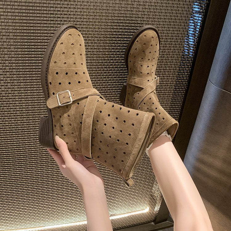 Retro Style Suede Western Cowboy Bottes pour femmes