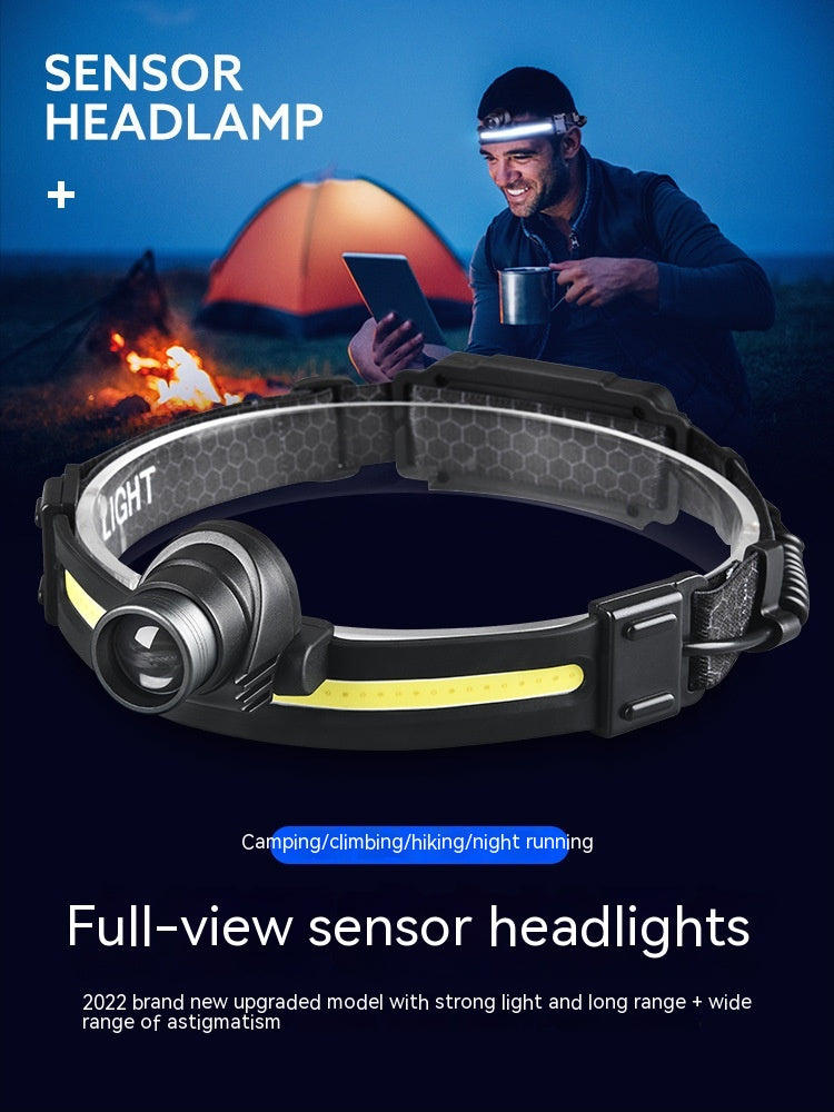 Multifonctionnel Silicone Night Running Induction télescopique Zoom Outdoor Led Emergency Lig