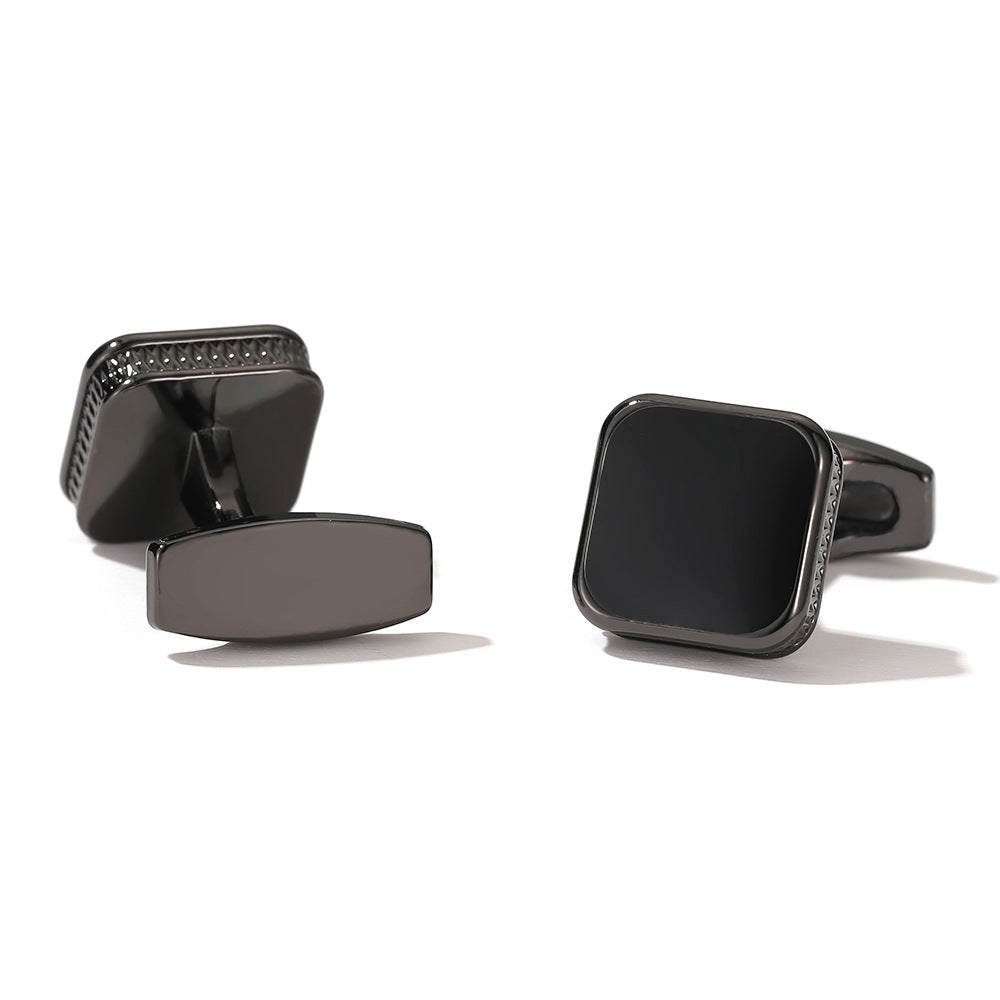 Men's Cufflinks Mode carré goutte huile simple 4 couleurs