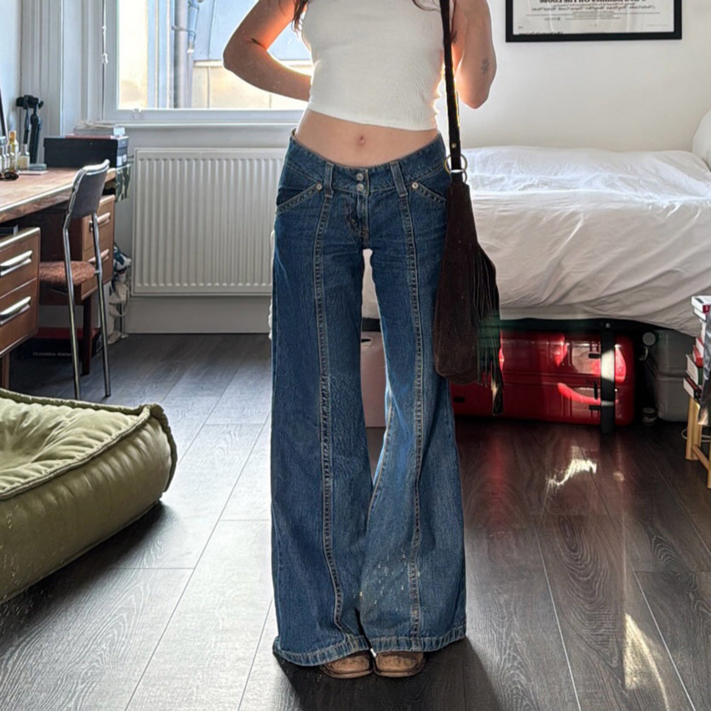 Style américain Vintage Slimming Design Skinny Jeans