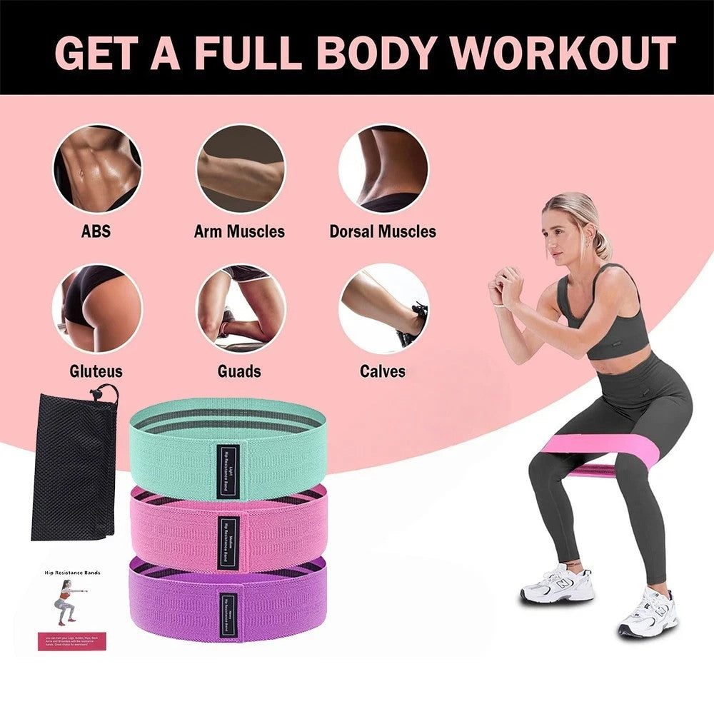 Bandes de résistance Ensemble de boucles d'entraînement d'exercice 3 Crossfit Fitness Yoga Booty Band