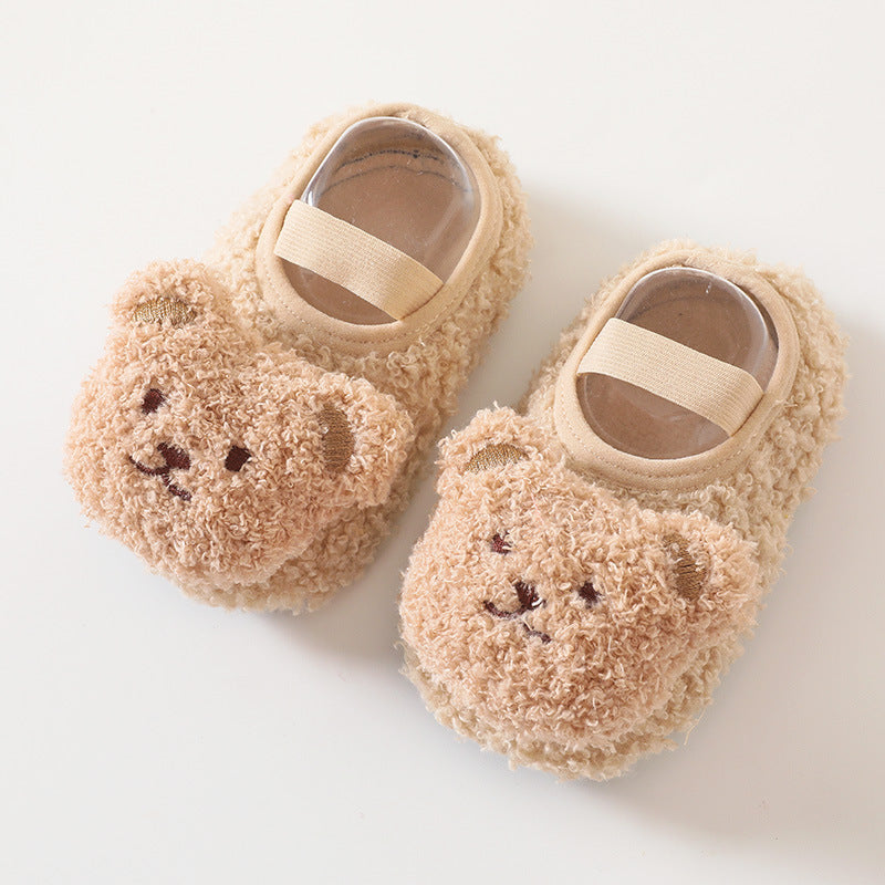 Chaussettes d'hiver Épaisseur bébé Chaussures d'intérieur Non-dérapant