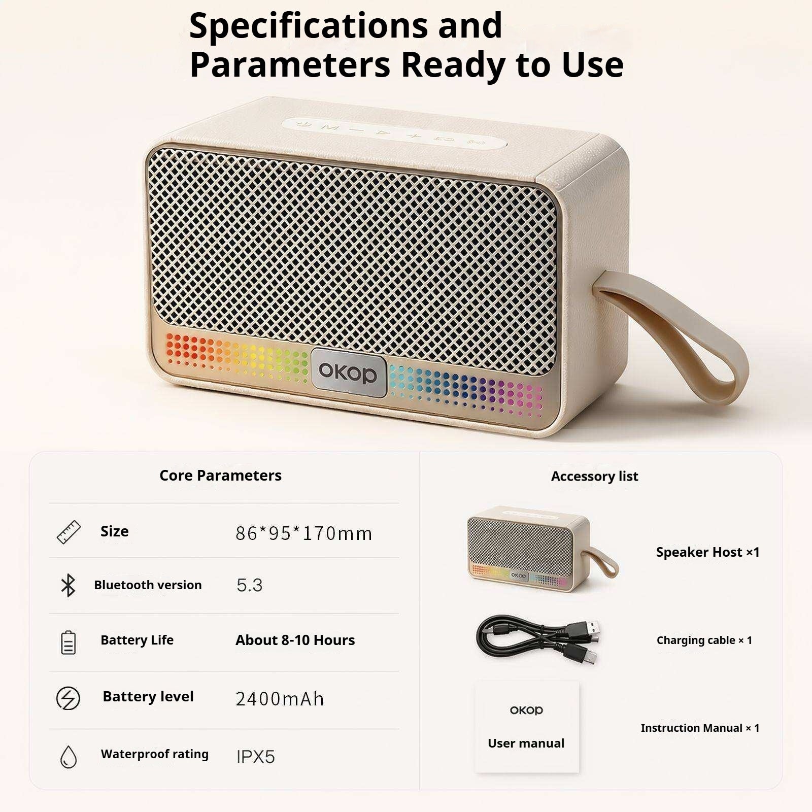 KP-872 Best-Selling Portable Outdoor Bluetooth Speaker Handheld Heavy Bass TF Fente de carte Su