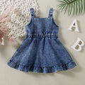 Bébé bébé fille Vêtements pour enfants Strap Robe de denim