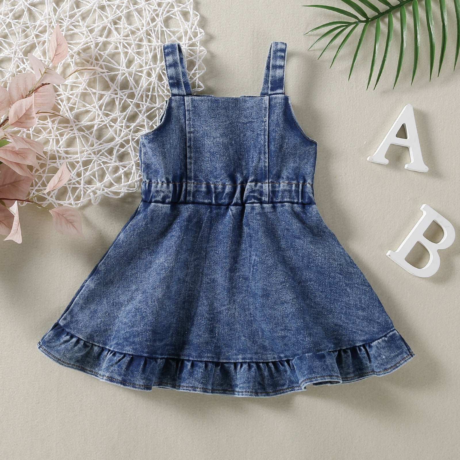 Bébé bébé fille Vêtements pour enfants Strap Robe de denim