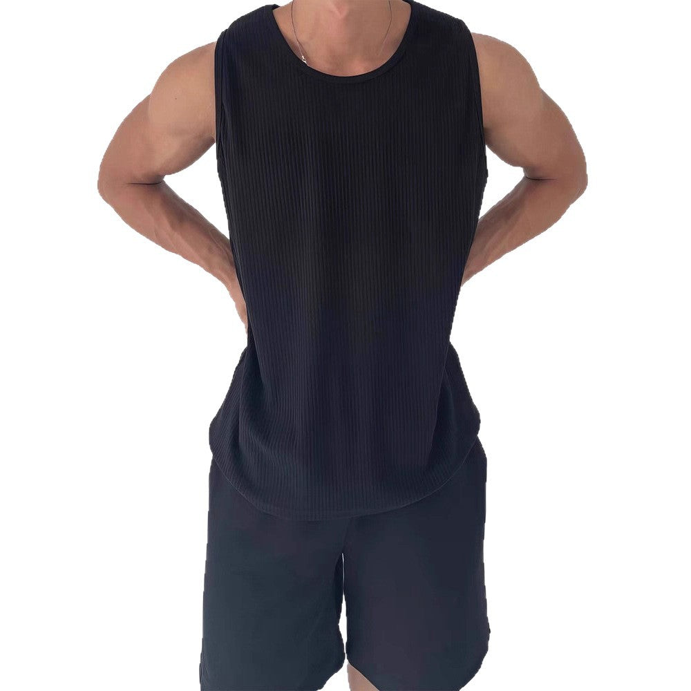 Hommes Veste U-neck style américain de couleur solide