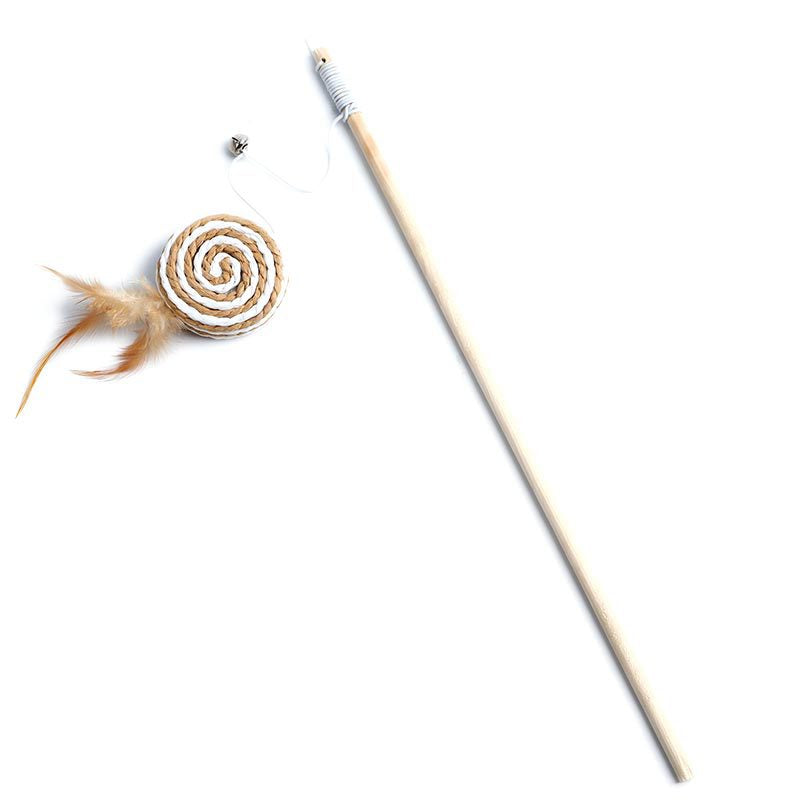 Animaux de compagnie Cat Teaser Feather Bell en bois Pole Pet Produits