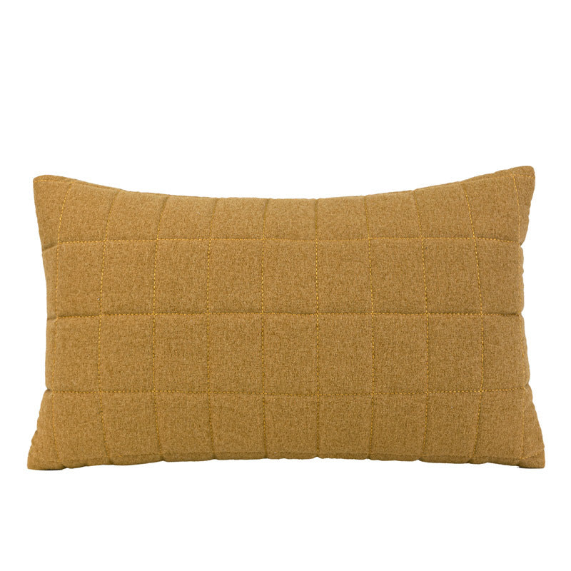 Couvertures d'oreiller en jaune curcuma et beige pour canapés de salon style moderne