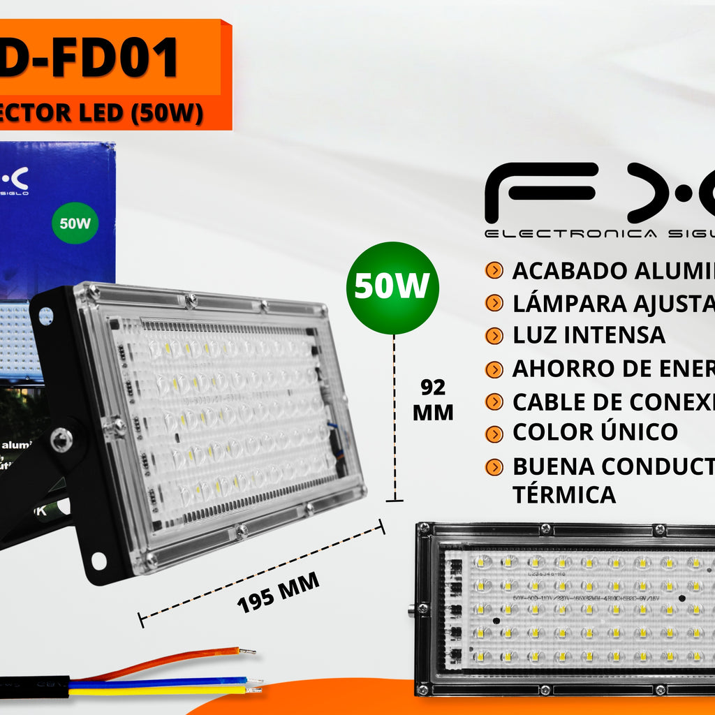 Led Jardin lumière éclairage extérieur 50w127v6500k Type de câble