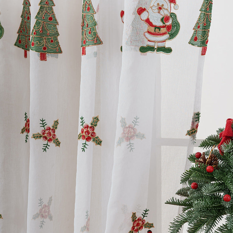Broderie d'arbre de Noël Rideau de Noël américain