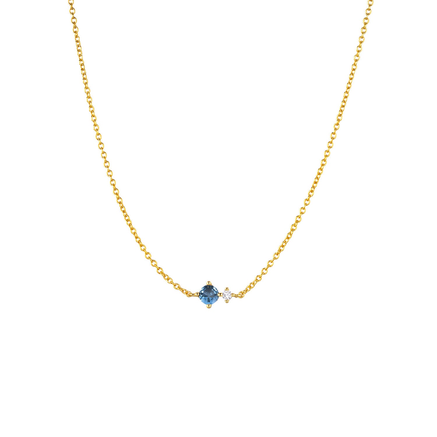 S925 Collier en argent sterling avec douze pendentifs en pierre de naissance