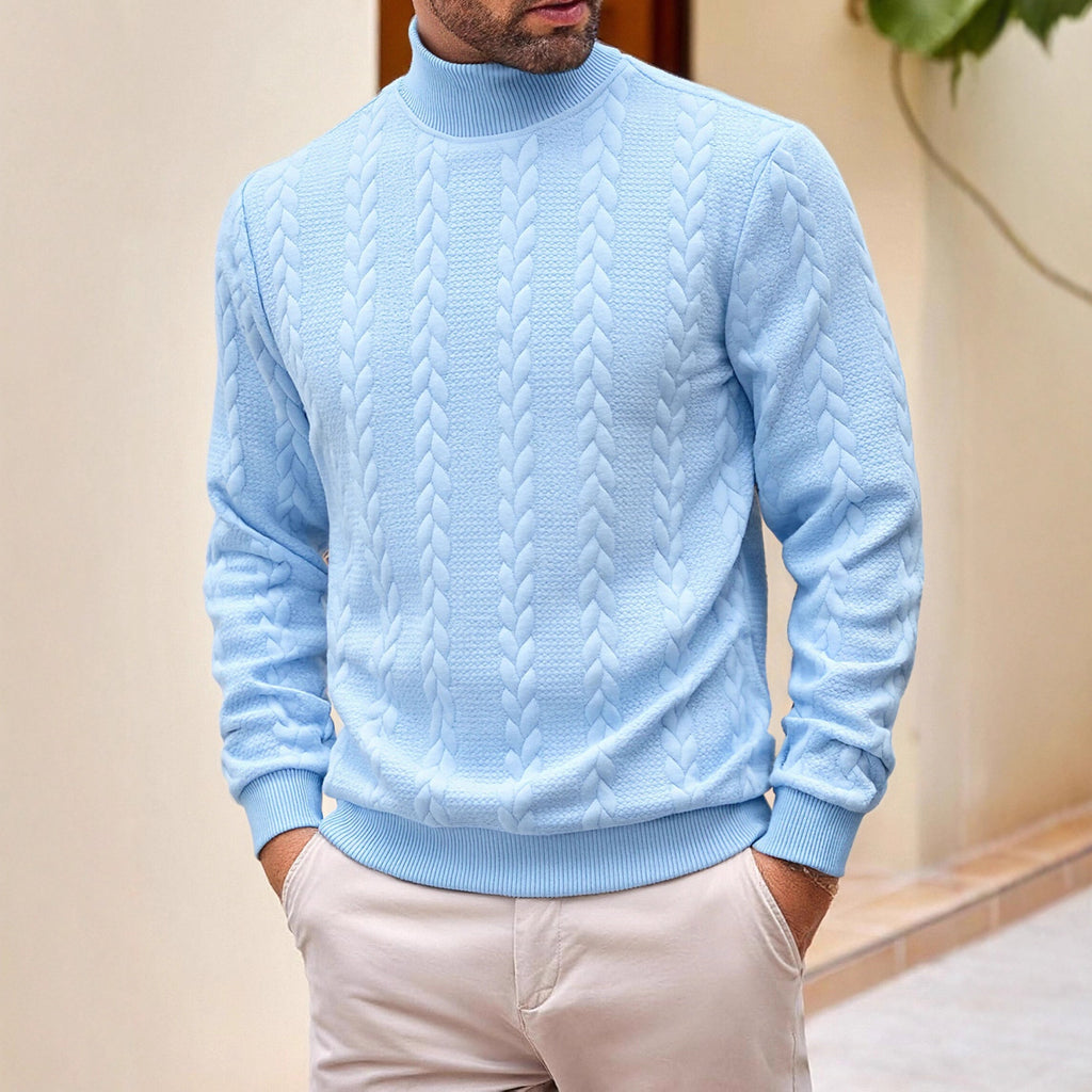 Hommes Mode Jacquard Col Tortue Chandail chaud