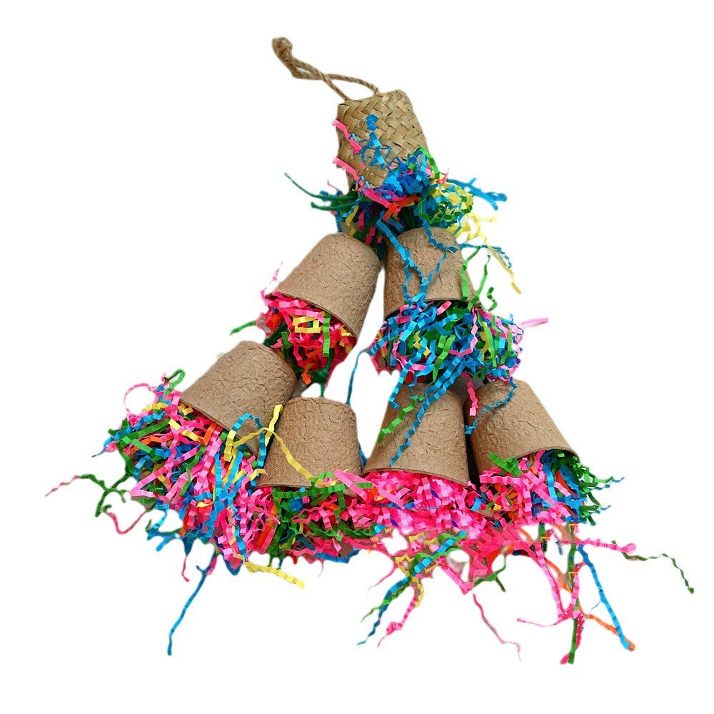 Jouet de tissage de paume en papier pour perroquet
