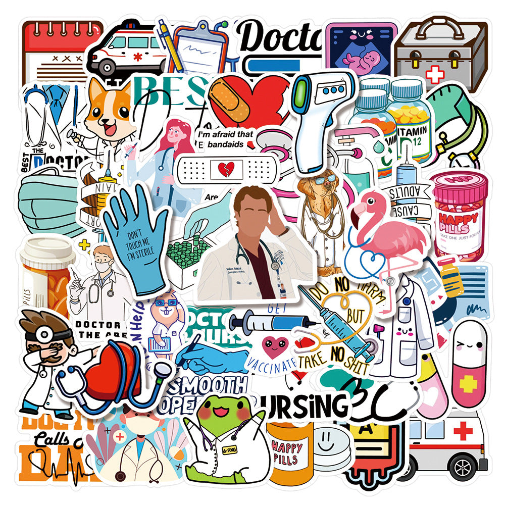 50 feuilles de stickers imperméables pour des coupes à eau de cahier