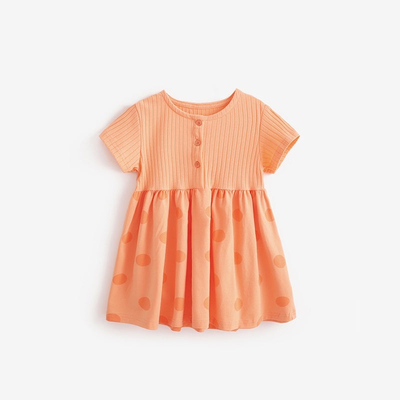 Short-sleeved round-neck children's dress