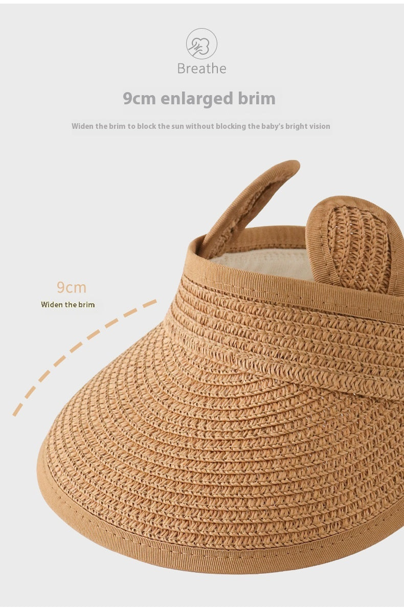 Chapeau de paille de visière résistant au soleil pour enfant