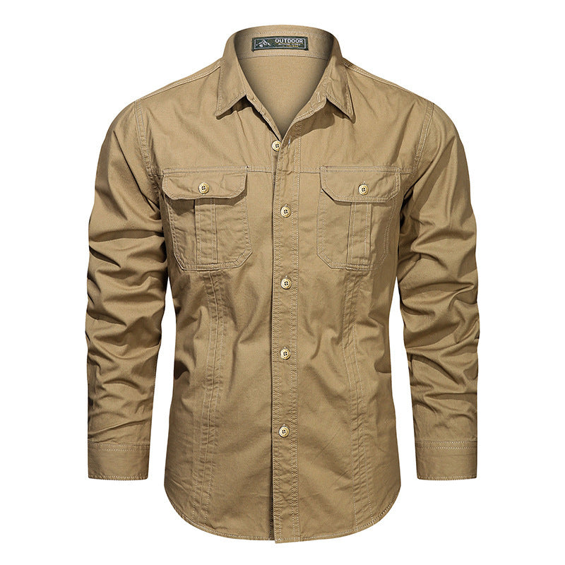 Chemise à manches longues en coton pur sans marque