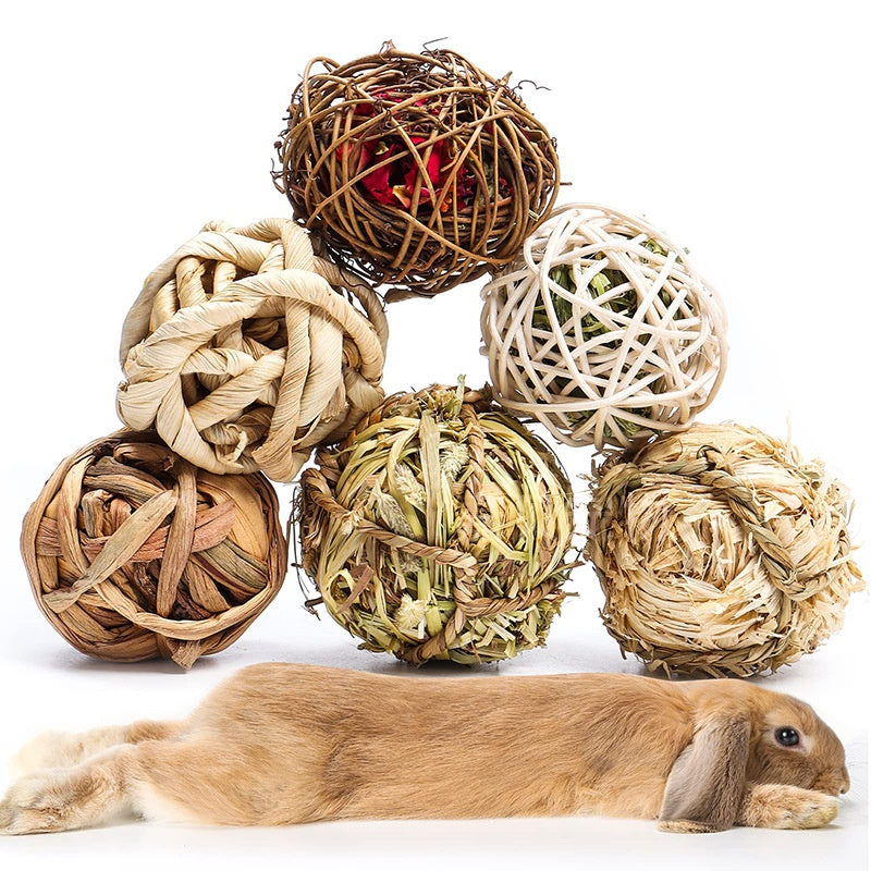 Ensemble de boulettes en rotin naturel tissé à la main
