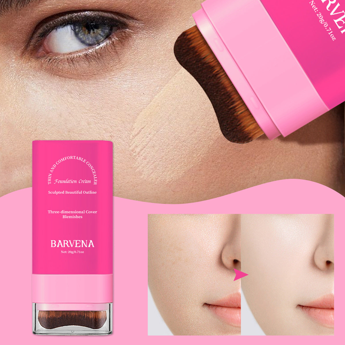 20g Eraser Foundation Stick avec pinceau pour éclaircir la peau