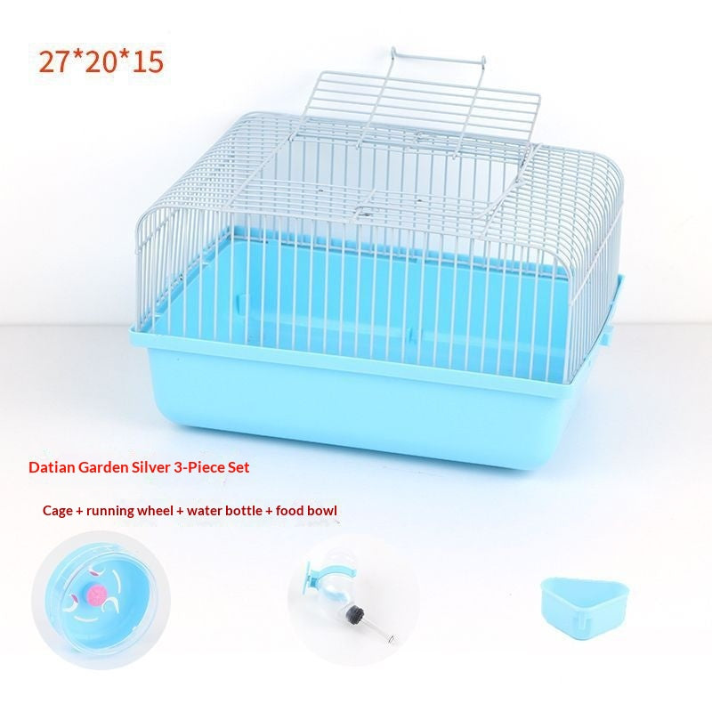 Petit ensemble d'approvisionnement pour animaux de style pastoral comprenant une bouteille d'eau un bol alimentaire et une quille de course