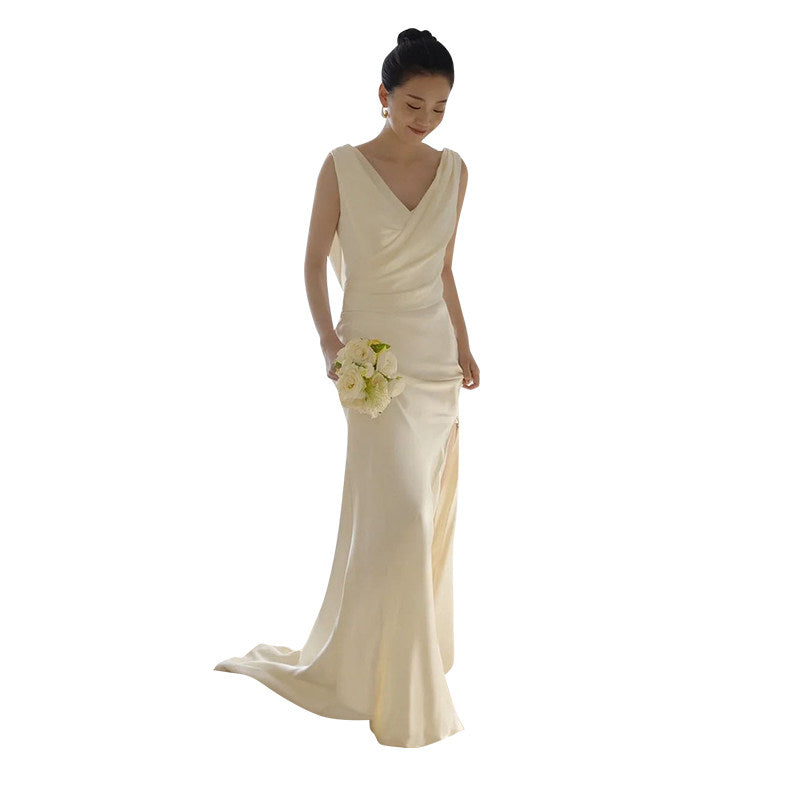 Robe de mariée satinée de style français