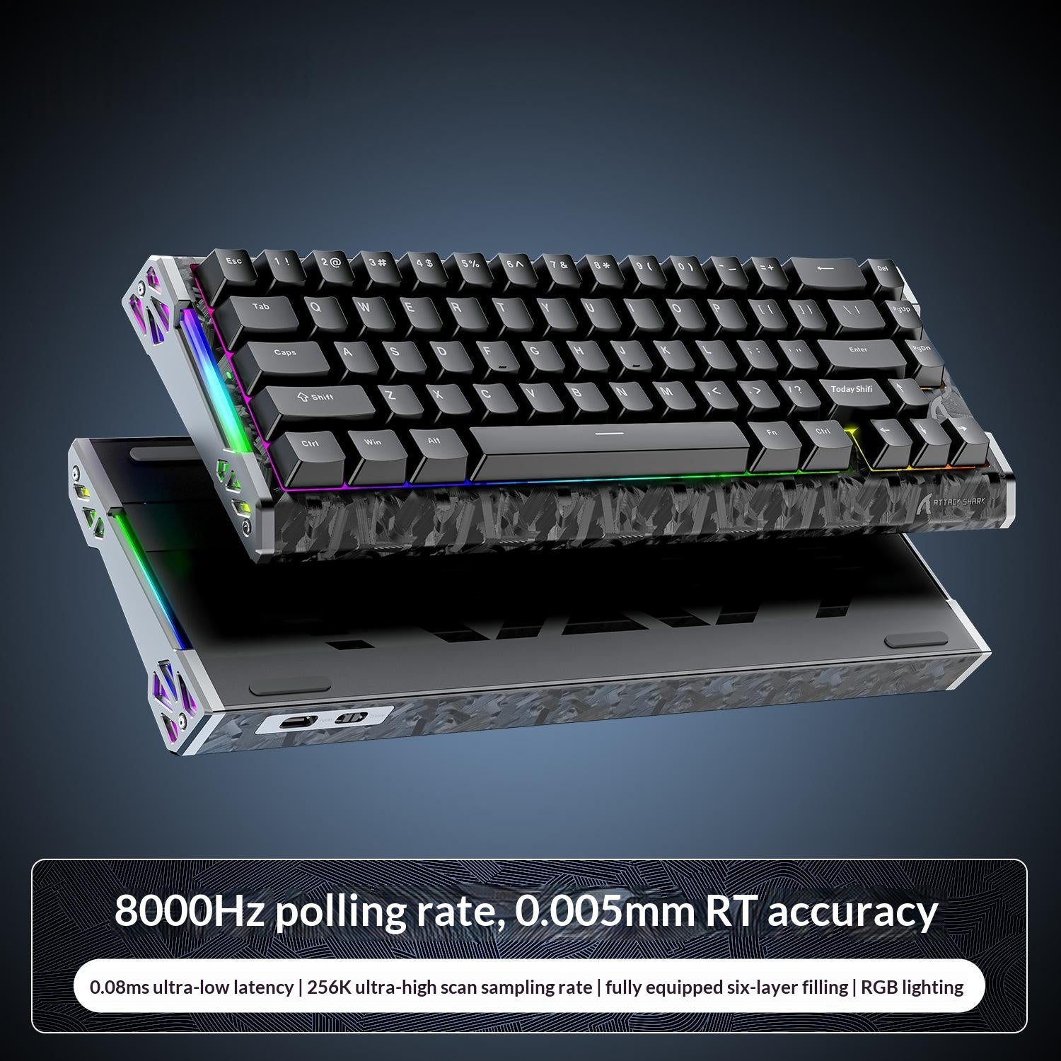 Clavier de jeu mécanique RGB 8K avec commutateurs magnétiques E-Sports