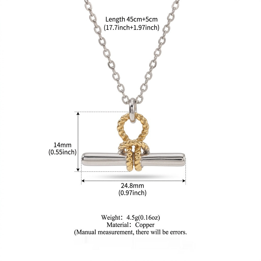 Collier en forme de T avec fermoir