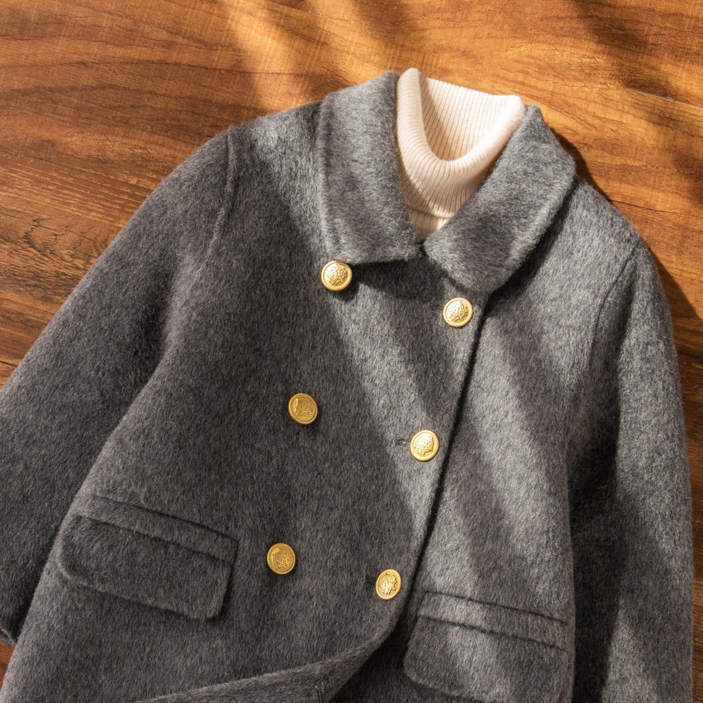 Manteau en laine à double face pour filles