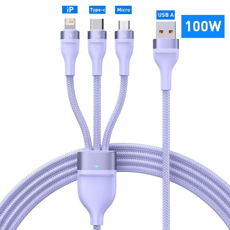 3 en 1 câble USB C pour IPhone 14 Pro 11 câble chargeur 100W
