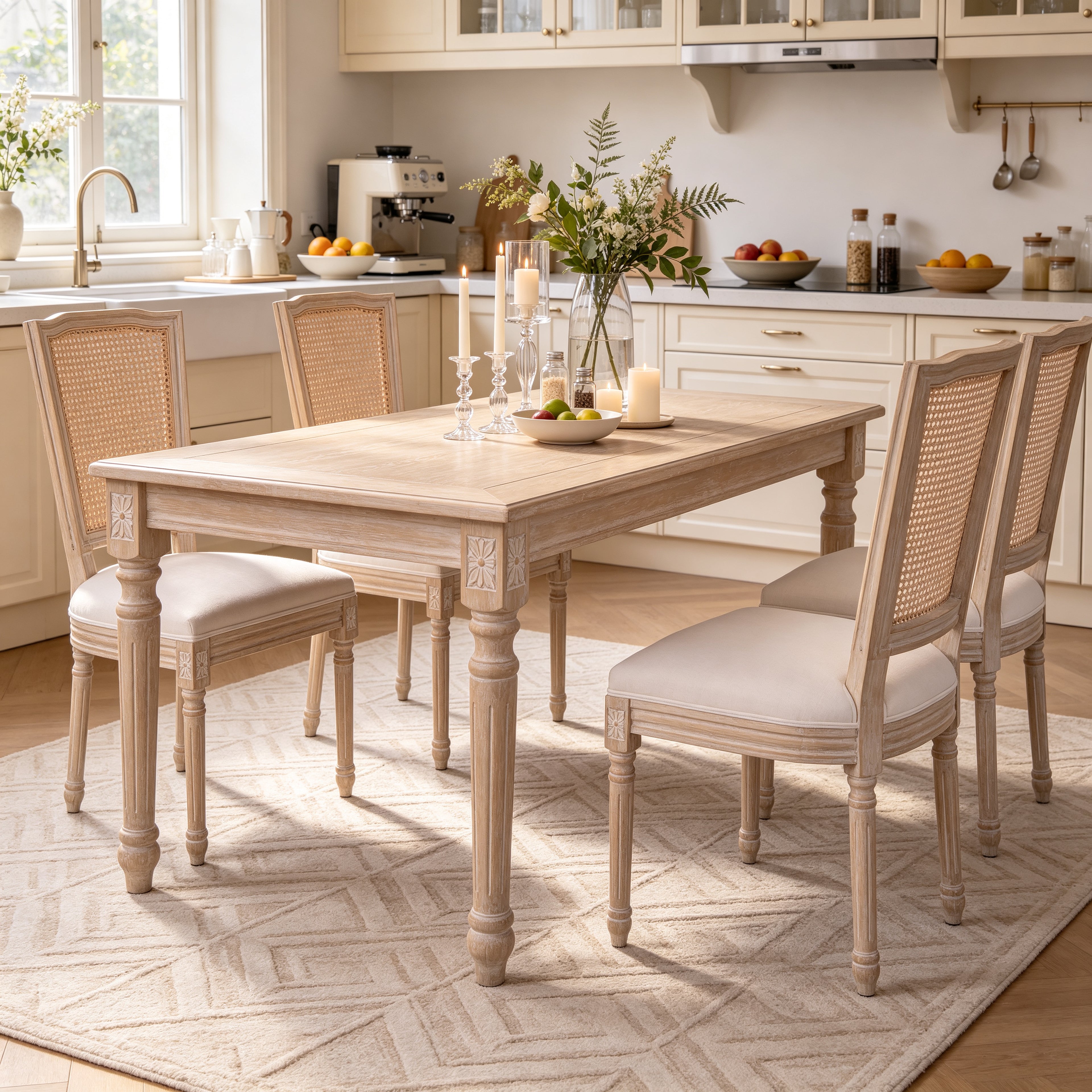 Chaises à manger à la campagne française Ensemble de 2