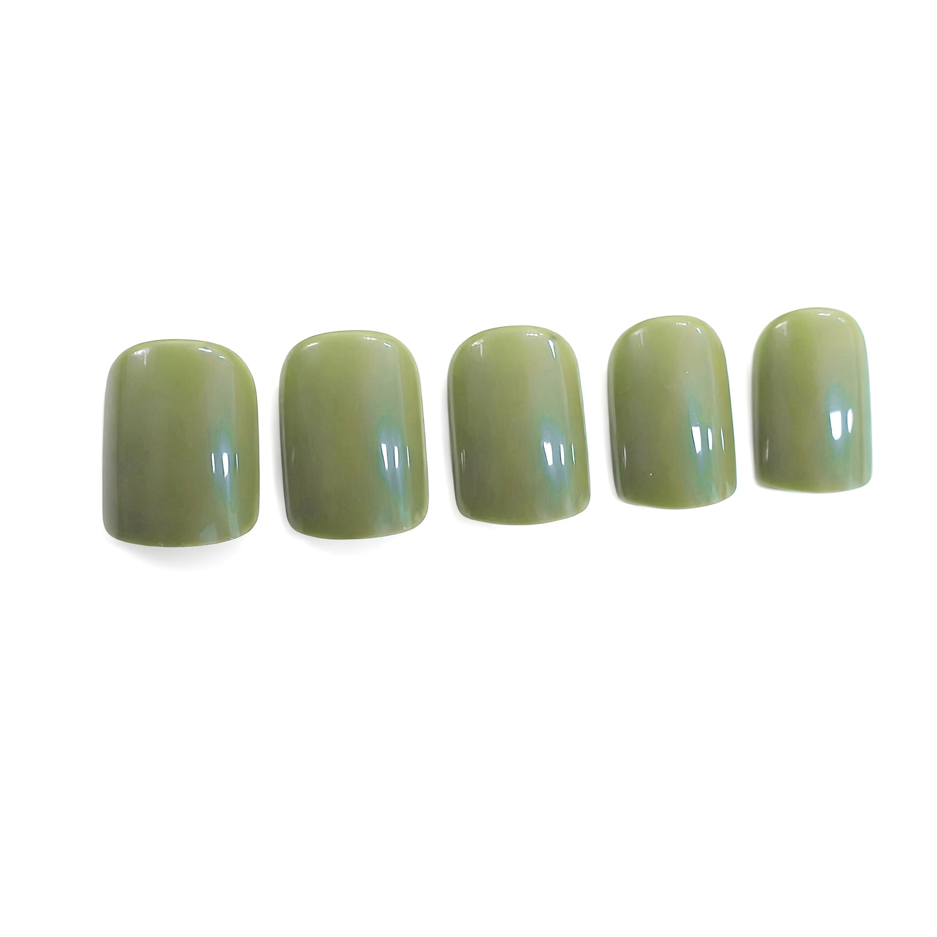 Faux ongles de haricots verts simples pour les femmes