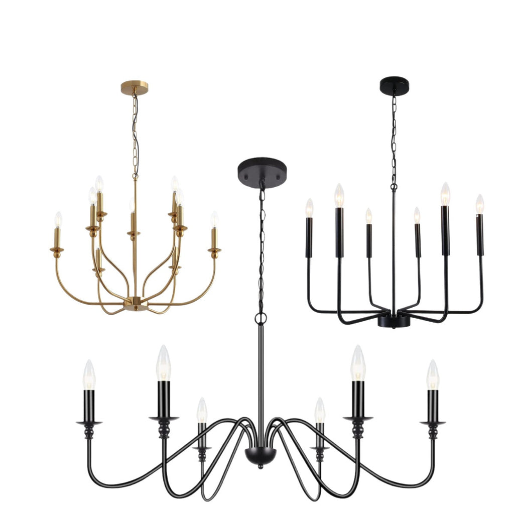 Moderne Simple et léger Luxury American Wought Iron Chandelier