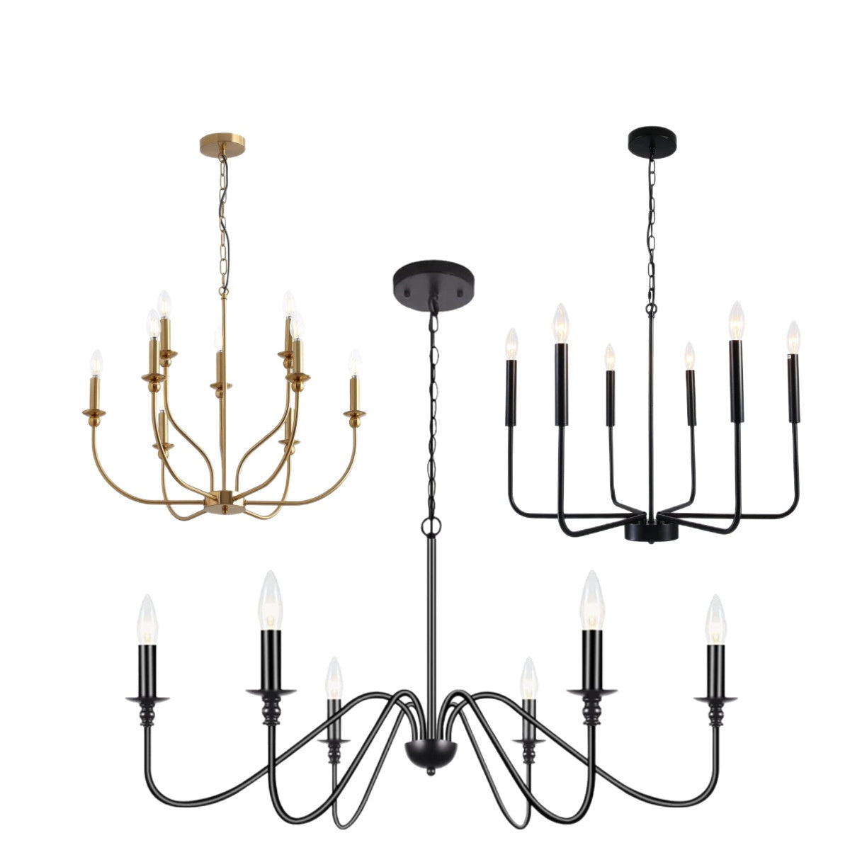 Moderne Simple et léger Luxury American Wought Iron Chandelier