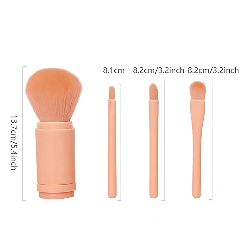 Brosse de maquillage portable 4en1 Brosse de beauté