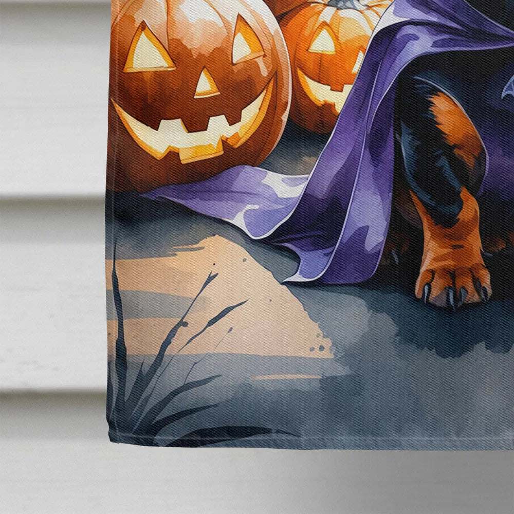 Dachshund Puppy Maison d'Halloween Drapeau Grand porc à manches Pole décoratif à l'extérieur de la cour Banne