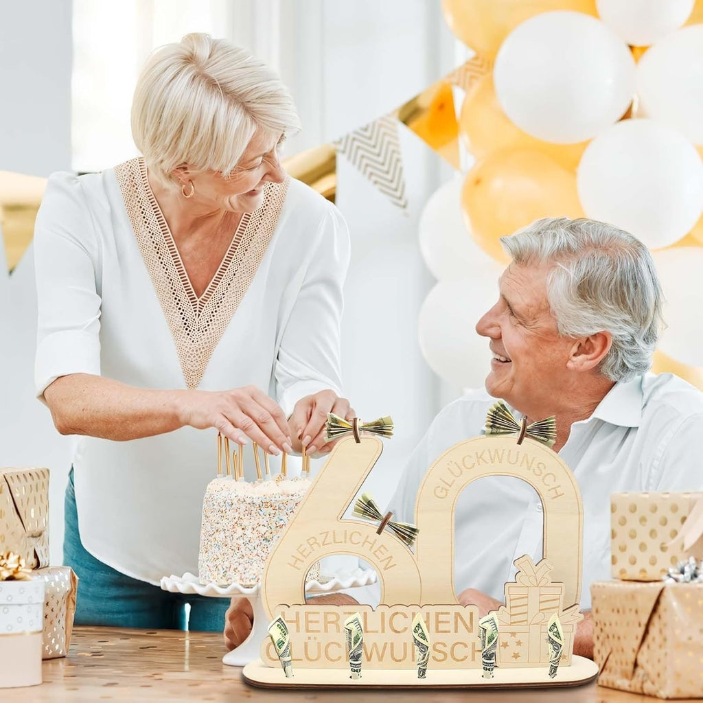 Ornement en bois pour un 60e anniversaire - 1 pièce de mur décoratif ou panneau de table pour anniversaire
