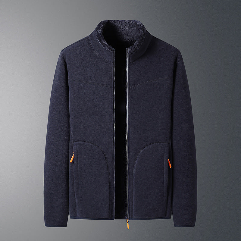 Veste polaire à deux faces en velours de corail à deux faces en polaire de style cachemire