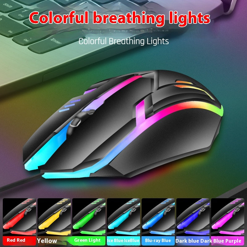 Wired Luminous Mouse Office Accueil Jeux Ordinateurs de bureau USB et Ordinateur portable Universal PlayerUn