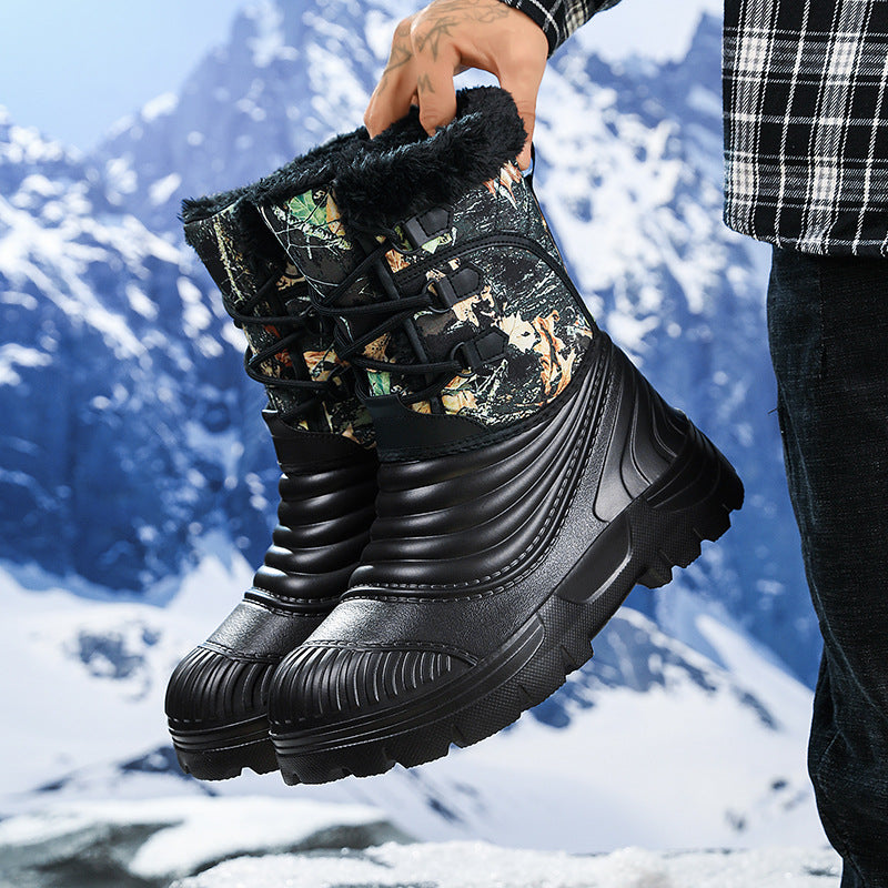 Bottes de neige hommes plus taille avec doublure en polaire pour une chaleur et une épaisseur supplémentaires